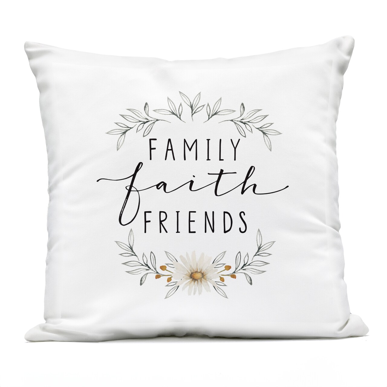 Stupell Industries Family Faith & Friends Garland Outdoor Pillow, 18 x 7 x 18